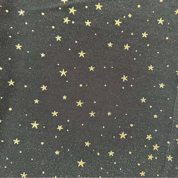 Allegra K Black and Gold Ruched Long Sleeve Blouse Sheer - Picture 6 of 7